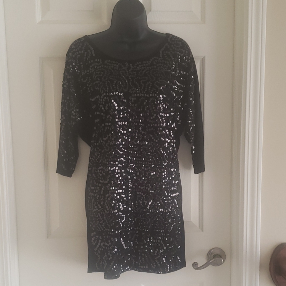 Black sequin dress